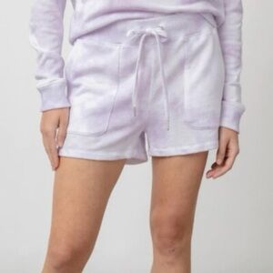 NWT Rails Purple White Cloud Tie Dye Lounge Shorts Size Small